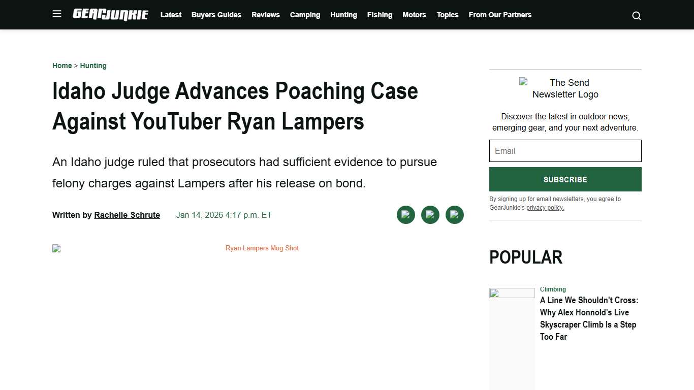 Idaho Judge Advances Poaching Case Against YouTuber Ryan Lampers GearJunkie